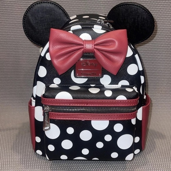 NWT Loungefly Black and White Polk A Dot Minnie Mouse Bag - Picture 5 of 6